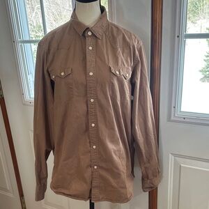 Ben Sherman Tan Casual Snap-Up Shirt